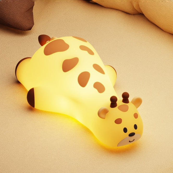 Squishy Silicone Lying Giraffe LED Night Light - Perfect Gift for Kids and Girls