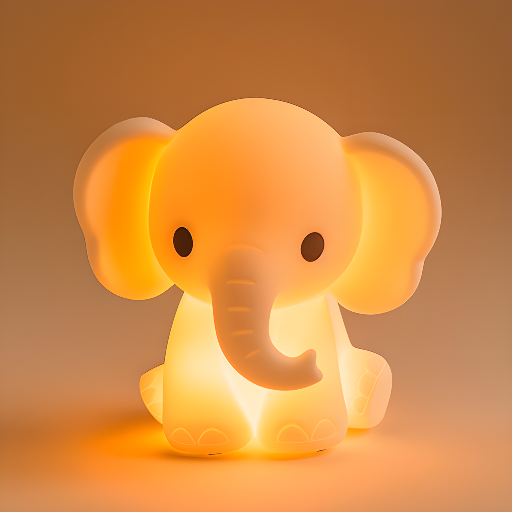 Squishy Silicone Elephant LED Night Light - Perfect Gift for Kids and Girls