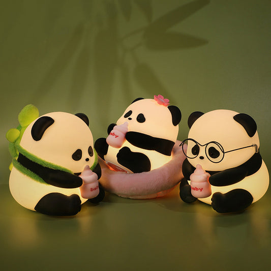 Squishy Silicone Milk-drinking Panda LED Night Light - Perfect Gift for Kids and Girls