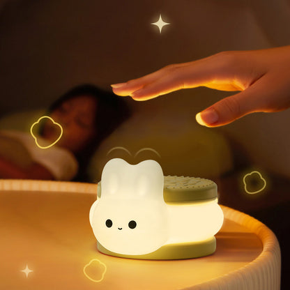 Squishy Silicone Cookie Bunny LED Night Light - Perfect Gift for Kids and Girls