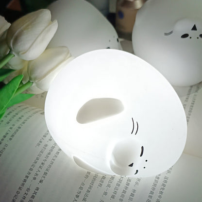 Seal Night Light LED Squishy Silicone Tap Lamp Best Gift for Baby and Gir