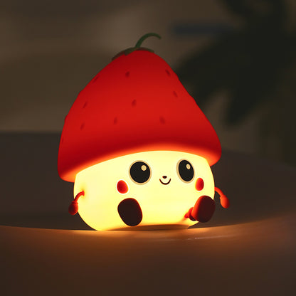 Squishy Silicone Strawberry LED Night Light - Perfect Gift for Kids and Girls