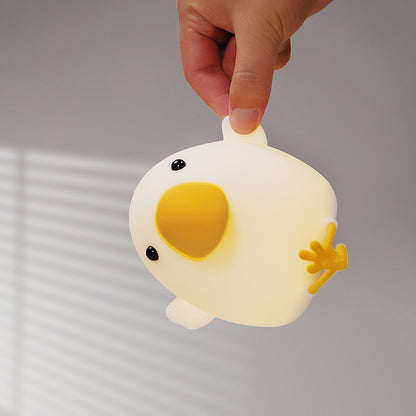 Squishy Silicone Plump Bearded Bird LED Night Light - Perfect Gift for Kids and Girls