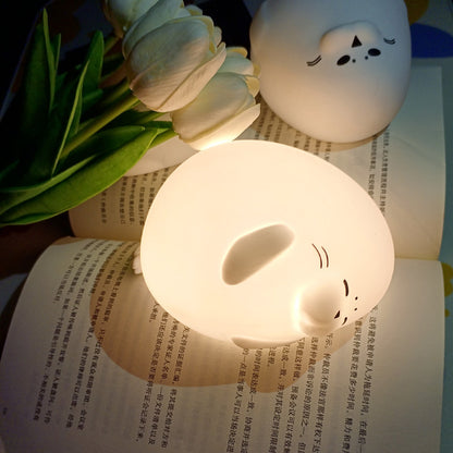 Seal Night Light LED Squishy Silicone Tap Lamp Best Gift for Baby and Gir