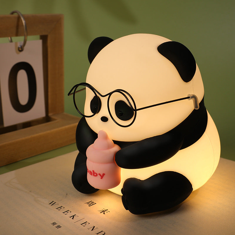 Veilleuse LED en silicone en forme de panda buveur de lait - Cadeau idéal pour les enfants et les filles