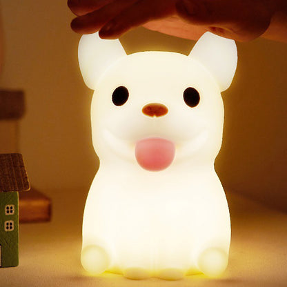 Bulldog LED Squishy Tap Tap Night Light Lamp