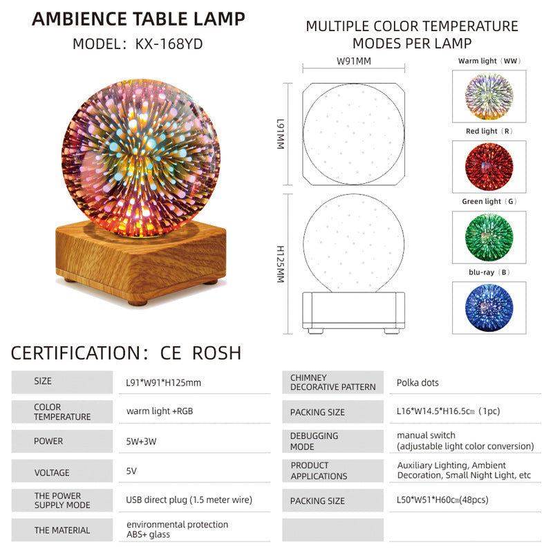 🎇Feuerwerkskugel-Schreibtisch-Atmosphärenlampe, das beste Geschenk zum Stressabbau