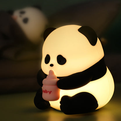 Veilleuse LED en silicone en forme de panda buveur de lait - Cadeau idéal pour les enfants et les filles