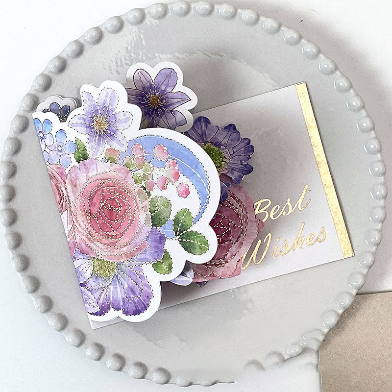 Gift Pop-up Greeting Card Flowers Birthday