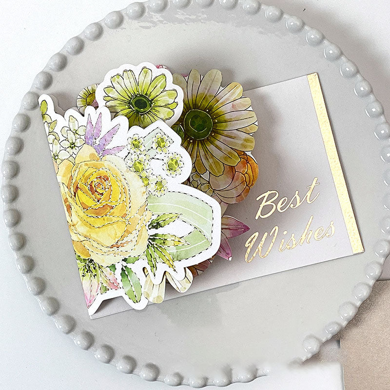 Gift Pop-up Greeting Card Flowers Birthday