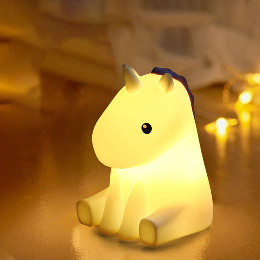 Squishy Silicone Rhino LED Night Light - Perfect Gift for Kids and Girls