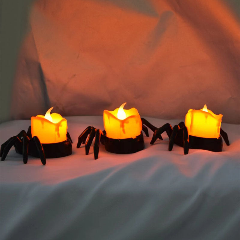 Electronic Candle Light Glowing Spider LED Night Light - Perfect Gift for Halloween