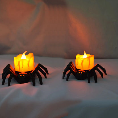 Electronic Candle Light Glowing Spider LED Night Light - Perfect Gift for Halloween