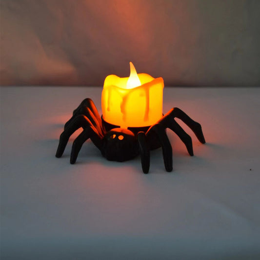 Electronic Candle Light Glowing Spider LED Night Light - Perfect Gift for Halloween