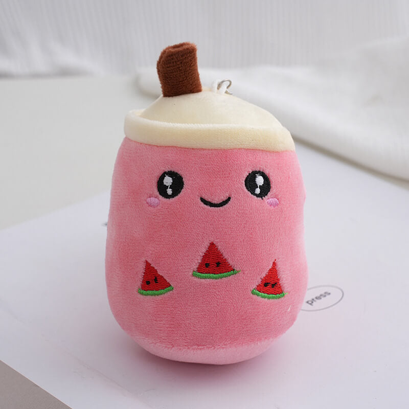 Mini famille 5 pouces Boba thé au lait en peluche poupée pendentif porte-clés Kawaii peluches jouet