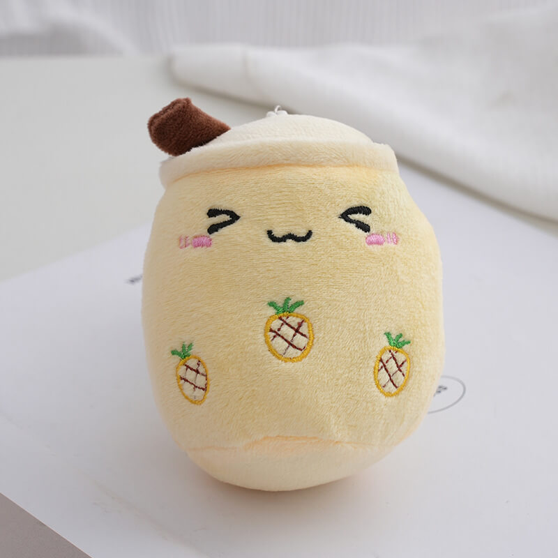 Mini famille 5 pouces Boba thé au lait en peluche poupée pendentif porte-clés Kawaii peluches jouet