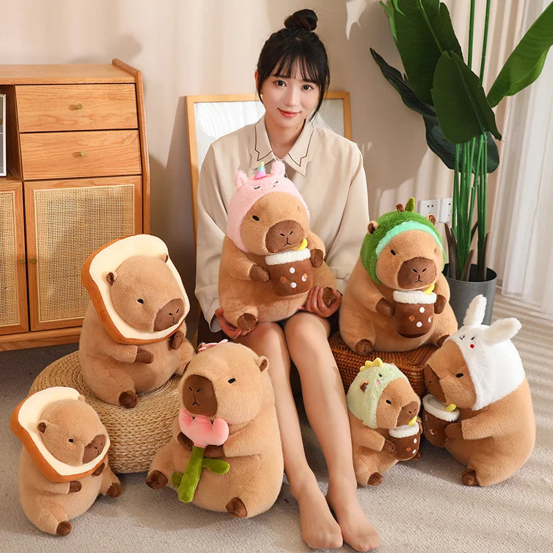 Cuteee Family Baby Kawaii Capybara Habillage Peluches | NOUVEAU 