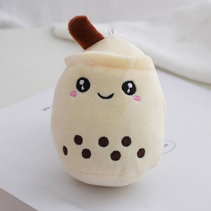 Mini famille 5 pouces Boba thé au lait en peluche poupée pendentif porte-clés Kawaii peluches jouet