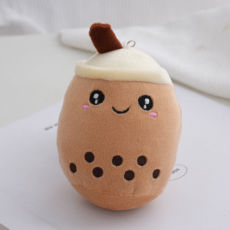 Mini famille 5 pouces Boba thé au lait en peluche poupée pendentif porte-clés Kawaii peluches jouet