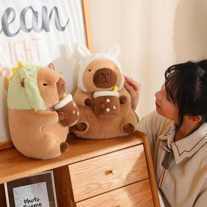 Cuteee Family Baby Kawaii Capybara Habillage Peluches | NOUVEAU 